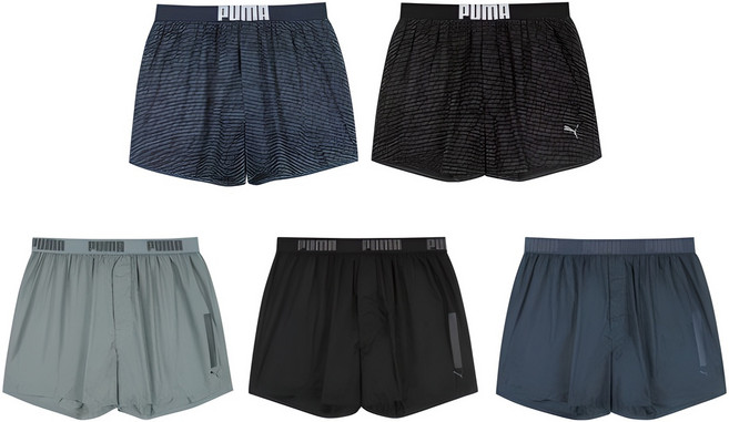 푸마바디웨어 남성용 데일리 코튼 순면 트렁크 5종 세트