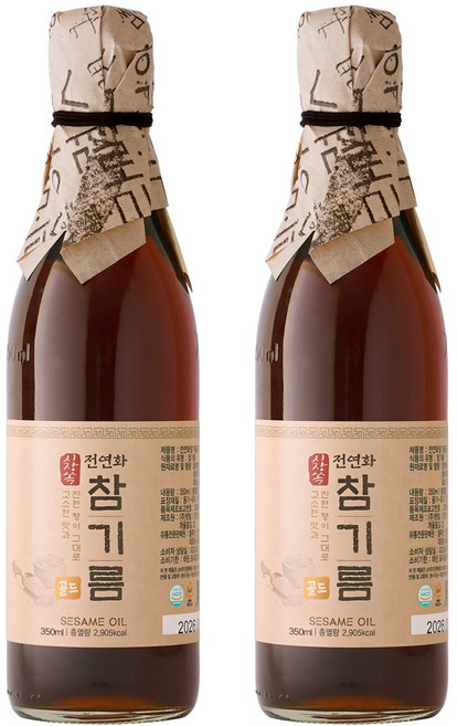 시장쏙 전연화 참기름 골드, 2개, 350ml