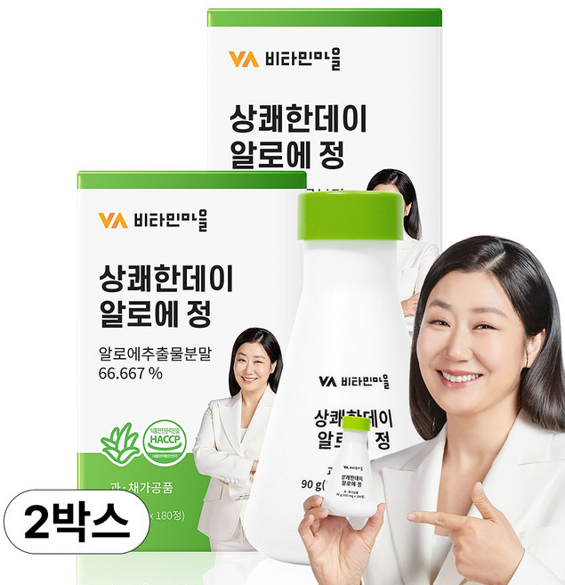 비타민마을 쾌변데이 알로에 정, 180정, 2개