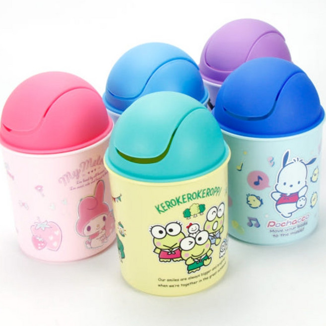 산리오 캐릭터 스윙 원형 휴지통, 1개