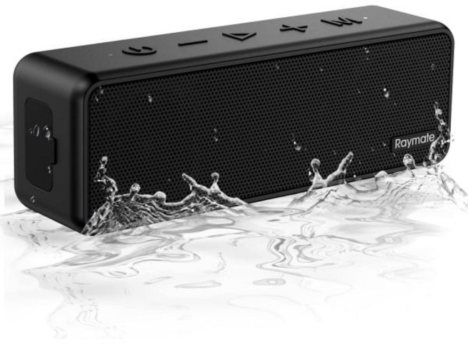 Raymate 레이메이트 블루투스 스피커 20W IPX7 방수 무선 블루투스V5.0 하이파이 스테레오 사운드 1000분 재생 시간 가정 야외 파티용 휴대용, Black