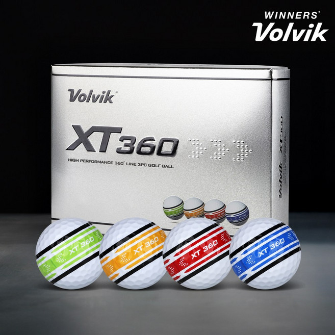 볼빅 XT360 퍼팅라인 트랙 골프공 3피스 듀얼컬러 360도 2025년, 화이트, 1개
