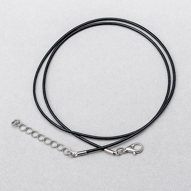 N0270w 검정 기본 로프 목걸이줄 끈 가죽 3사이즈