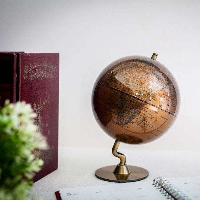 地球儀 精緻世界地圖 書房辦公室裝飾擺件 地理學習工具, 金色