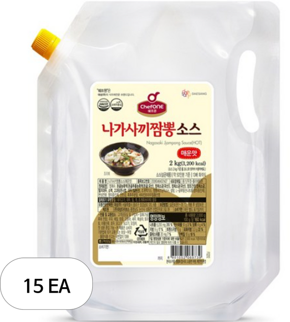 쉐프원 나가사끼짬뽕소스 매운맛, 2kg, 15개