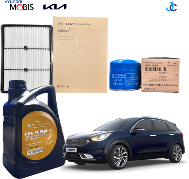 기아 니로 하이브리드 순정 엔진오일세트 1대분, 1세트, 니로 DE 하이브리드