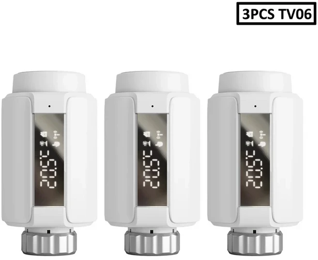 WIFI 및 Zigbee 온도 조절 라디에이터 밸브 스마트 TRV 컨트롤러 Tuya 통한 음성 제어, 01 빠른, 01 3PCS-TV06