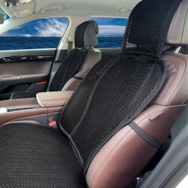 쿨썸 차량용 3D메쉬 망사 통풍 여름시트커버 1P, N2윙블랙, 1개
