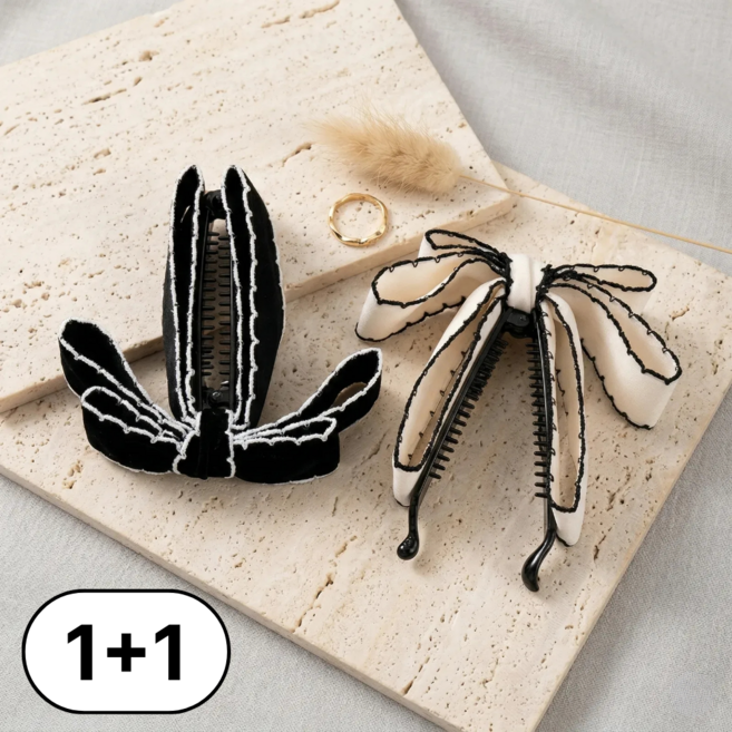 SERONA 리본 바나나 집게핀 헤어핀 머리핀 1+1