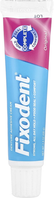 특별한효과 Fixodent 틀니용 접착 크림 오리지널 68g(2.4oz) 곧일시품절됩니다, Fixodent틀니용접착크림오리지널68g24oz, 1개, 1개입