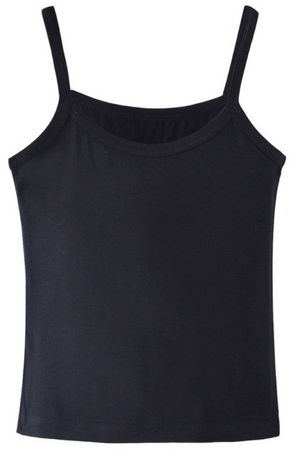 BabyBear 女童莫代爾細肩帶背心 兒童內搭無袖上衣 小可愛 超柔軟輕薄舒適款 黑色 100碼