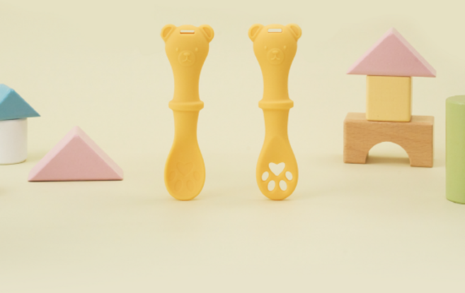 아이플레이트 찍곰먹곰 자기주도 이유식 스푼, 베이지