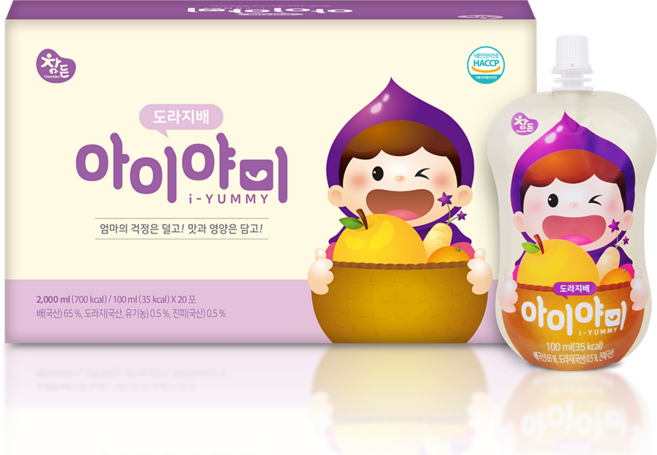 참든 아이야미 유아음료, 도라지배, 20개, 100ml