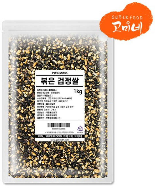 고미네 볶은검정쌀 무첨가 곡물간식, 1kg, 1개