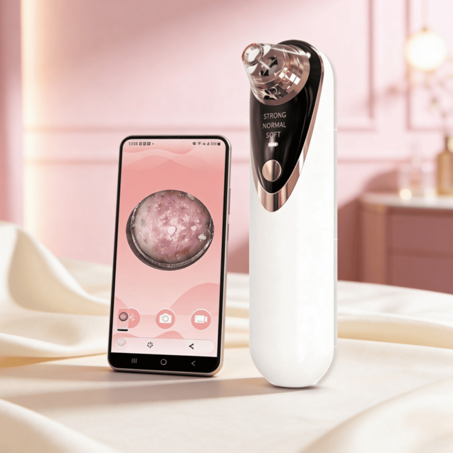 코피지흡입기 코피지제거기 블랙헤드제거 카메라내장, 화이트