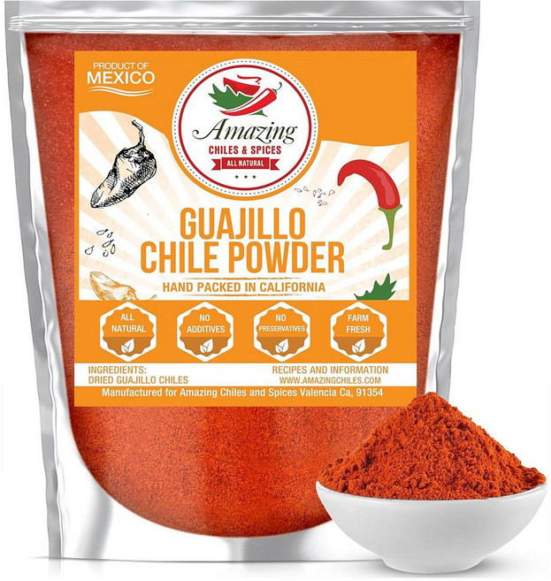 Amazing Chiles & Spices 과히요 칠리 파우더 113g 1팩 Guajillo Chile Powder Ground (4oz) – Natural, 1개