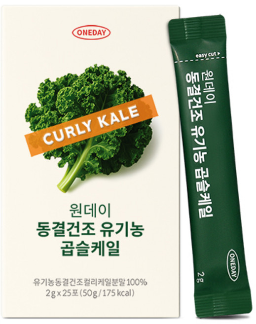 데이즈온 원데이 동결건조 유기농 곱슬케일 25p, 50g, 1개