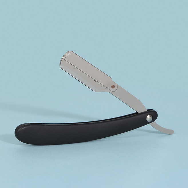 Barber Razor 傳統老式剃刀, 直式剃刀-銀色刀架 送刀片, 1個