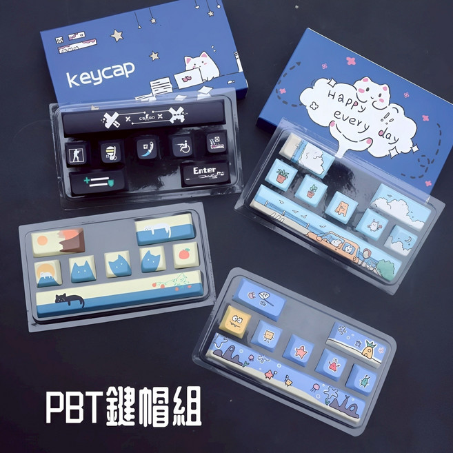 PBT 鍵帽組 - 海底世界主題裝飾, 落日貓貓, 1個