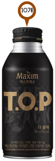 맥심 티오피 더블랙 캔커피, 380ml, 10개