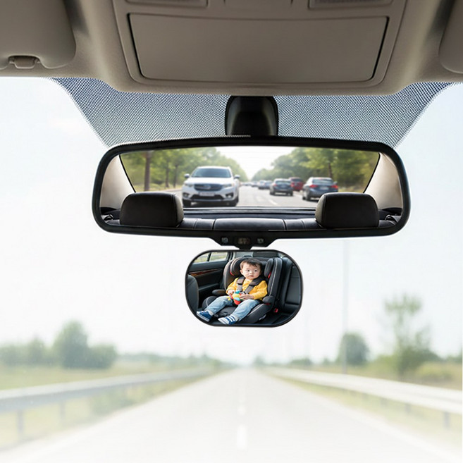 판다미 유아 보조 룸미러 보조거울, 1개, 클립형, BK_클립형