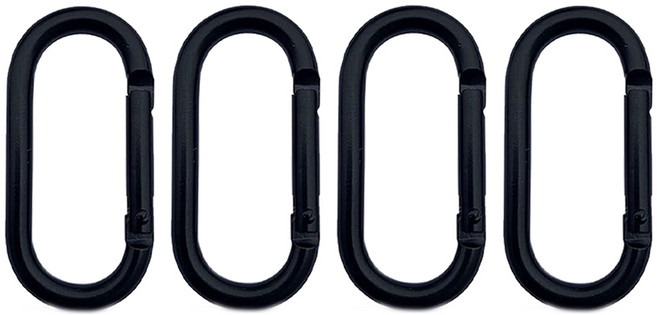 비너 카라비너 웨이트머신용 헬스장비너 타원비너 헬스장비 헬스그립비너 헬스그립 고리, 타원형블랙, 4개