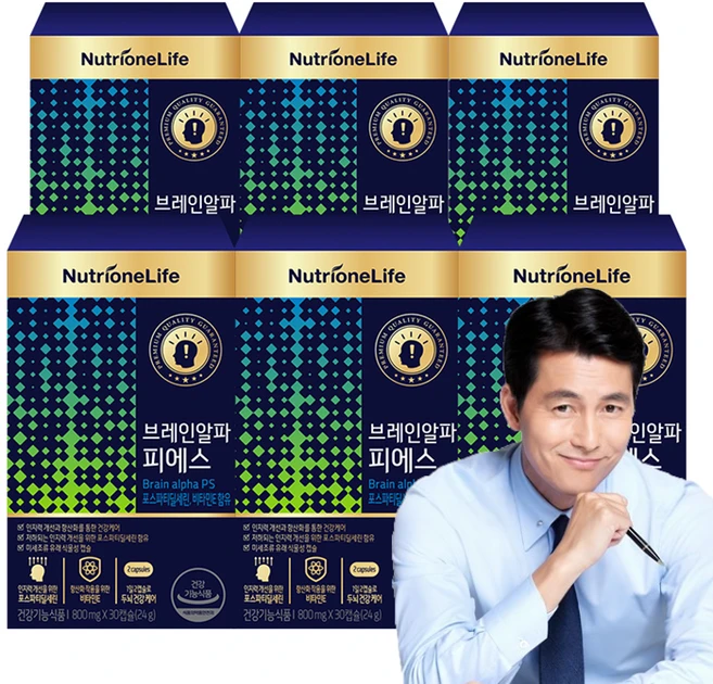 [무료배송/오늘출발] 뉴트리원 브레인알파피에스 대두유래 인지력 개선 세트 구성, 6개, 30정 - 쿠팡