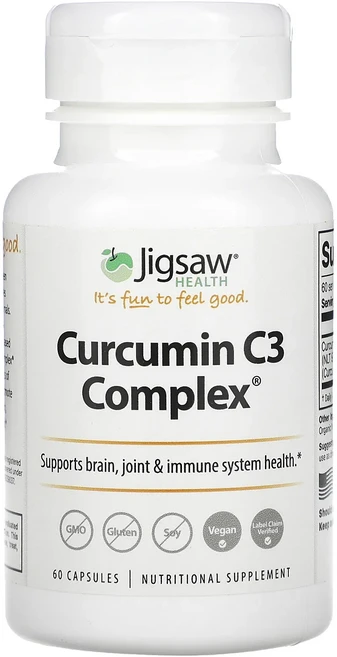 새해 첫좋은선물 Jigsaw Health 커큐민 C3 복합체 캡슐 60정(캡슐 1정당 500mg) 제대로 할인합니다, JigsawHealth커큐민C3복합체캡슐60정캡슐1정당, 1개 - 쿠팡
