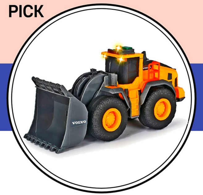 디키토이즈 볼보 불도저 중장비 라이트 사운드 완구, 1개