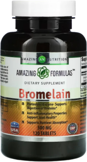 어메이징뉴트리션 포뮬러 브로멜라인 500mg 베지 캡슐, 120정, 1개 - 쿠팡