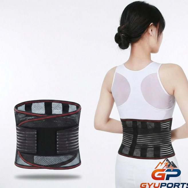 규포츠 편안한 슬림 메쉬 허리보호대, 블랙, 1개