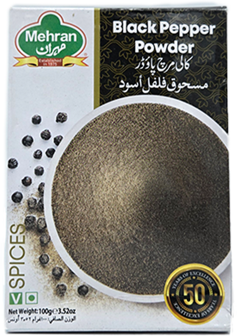 Mehran Black Pepper Powder 블랙 페이퍼(후추) 파우더 마살라, 1개, 100g