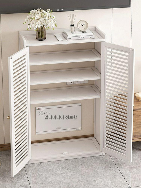 전선홀 협탁 셋톱박스 수납장 홀 콤비 인테리어 안방 테이블, 검정색 소