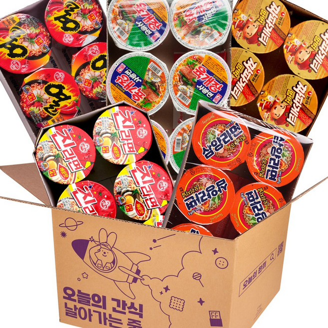 컵라면 패키지 소컵 세트 5종 30개 방학 탕비실 사무실 간식 라면창고 야식, 1박스