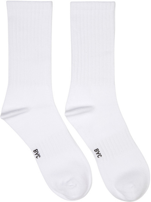 BYC&슈라네 학생용 심플 단색 무지 장목 양말 3켤레