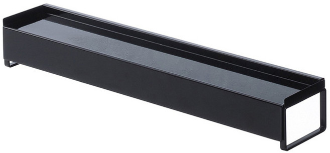 주방 가스렌지 인덕션 길이조절 선반 철제 양념통 정리대 수납선반, 블랙