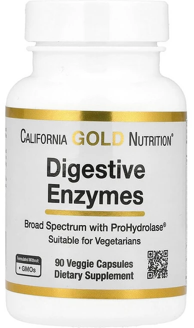 California Gold Nutrition 소화 효소 고유 효소 혼합물 ProHydrolase® 아밀라아제 혼합물 함유 베지 캡슐 90정 CGN-01155, 1 - 쿠팡