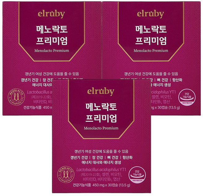 [휴온스N 공식] 메노락토 프리미엄 갱년기 유산균 yt1 1개월분, 30정, 3박스