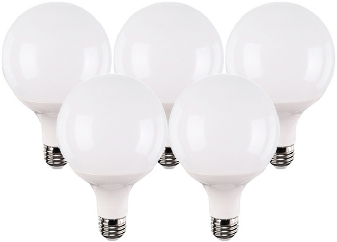 라인조명 LED 에코 롱볼구 15W 롱타입, 주광색, 5개