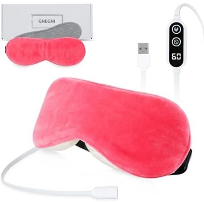 온열 마스크 건조한 눈 찜질 USB 충전식 따뜻한 안검염 피로 개선 수면 안대, Pink, 2 Count (Pack of - 쿠팡