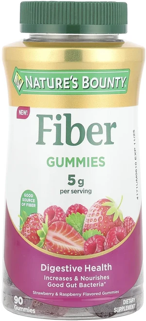 새해 첫좋은선물 Nature's Bounty 식이섬유 구미젤리 딸기 & 라즈베리 구미젤리 90개 제대로 할인합니다, NaturesBounty식이섬유구미젤리딸기라즈베리구미젤 - 쿠팡