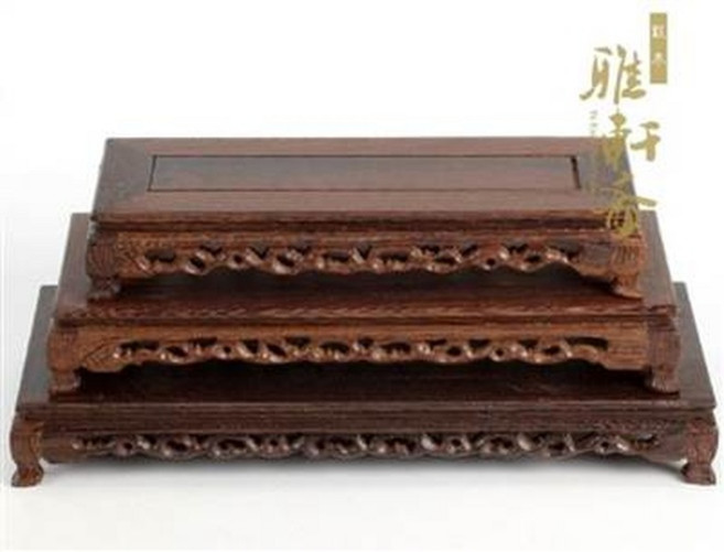 木質展示架, 玉器紅木雕奇石底座工藝品擺件玉石底座雞翅木瓜子套三長方幾