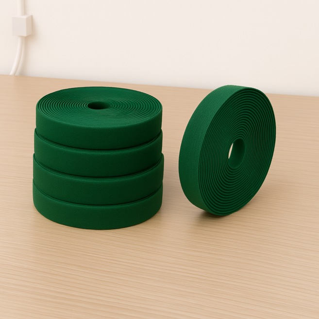 유니팡 잘라쓰는 케이블 정리 벨크로 원예 식물 선정리 타이, 그린, 5개