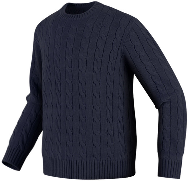 남성 케이블 니트 긴팔 가을 겨울 꽈배기 라운드 니트티 남자 스웨터 긴팔티 빅사이즈