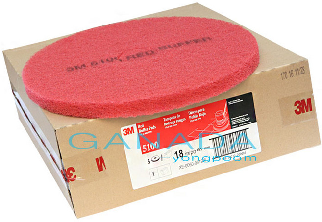 3M 적색패드 10인치 12인치 14인치 16인치 18인치 20인치 5장 선택구매가능 돌돌이 마루광택기용 바닥청소패드 사무실바닥청소, 5개