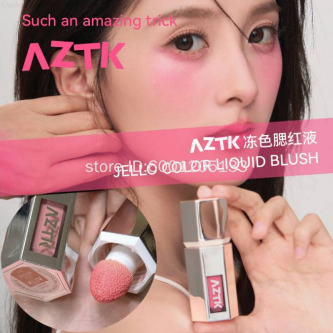 AZTK 리퀴드 블러셔 무두질 젤리 컬러 파우더 렌더링 보습 오래 지속되는 미용 계약 확장 뺨 얼굴 블러쉬 메이크업 222251285267, 1개, JC04