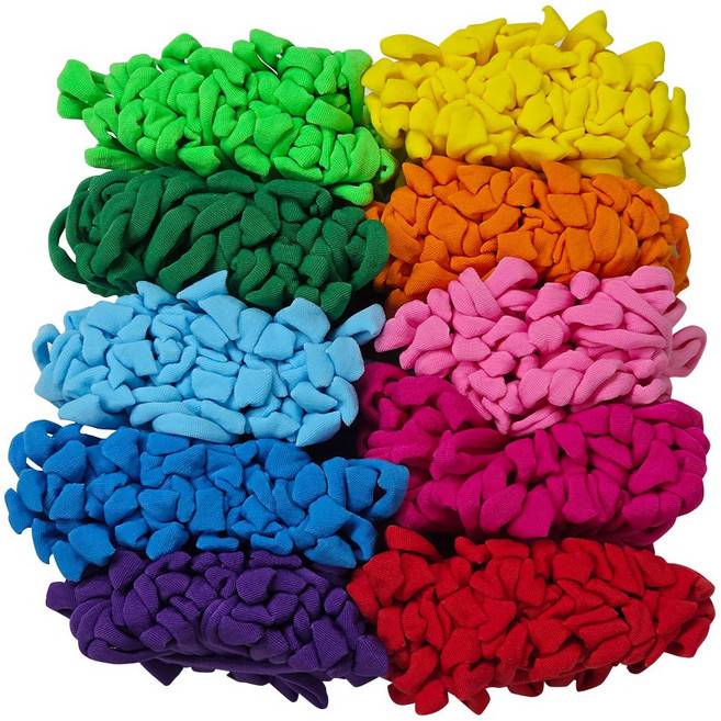 대용량 먼지제거 양말목 공예재료 혼합색상 루루이즈, 비비드 무지개, 600개