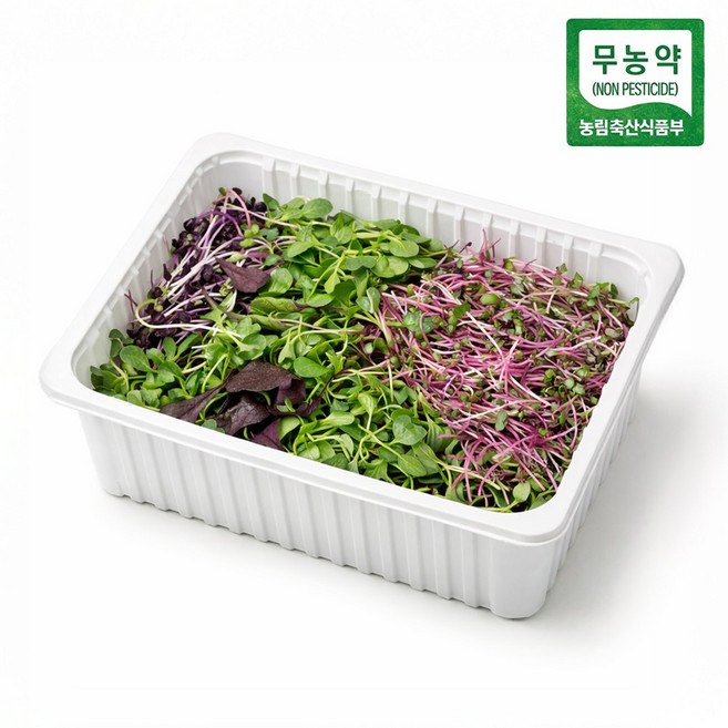 [신선보장]친환경 베이비 채소 어린잎순 무농약, 1박스, 500g