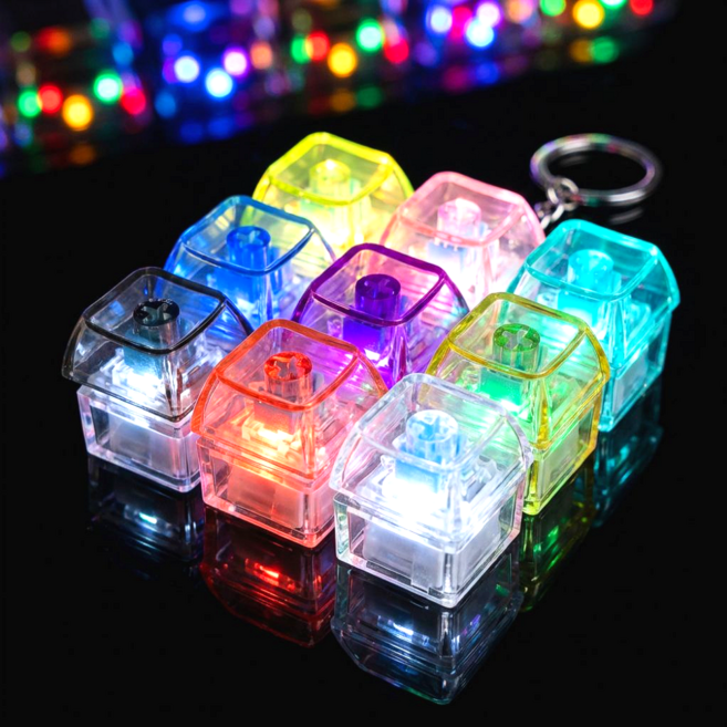 도르나솔 LED 키보드 딸깍이 테트리스 키캡 키링, 1개, LED 키보드 9구