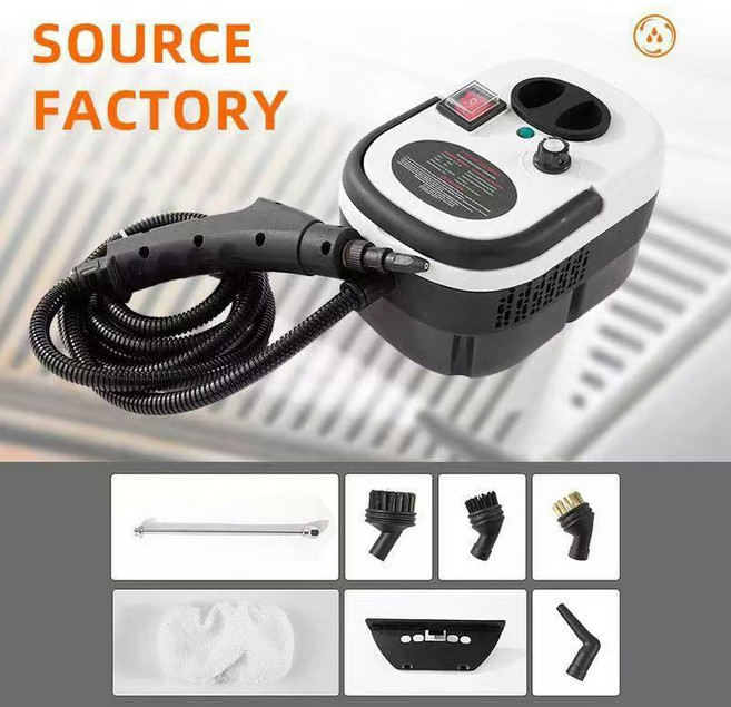 고온스팀청소기 가정용 무선 휴대성 높은 다림질 유리브러시 장착 살균 스팀물걸레청소기 효율적인 청소기능 소파 침구 청소용 12L 대용량 청소기형, 화이트, 유럽 규격